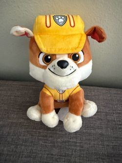 Official PAW Patrol Rubble in Signature Construction Uniform Plush Toy 7”