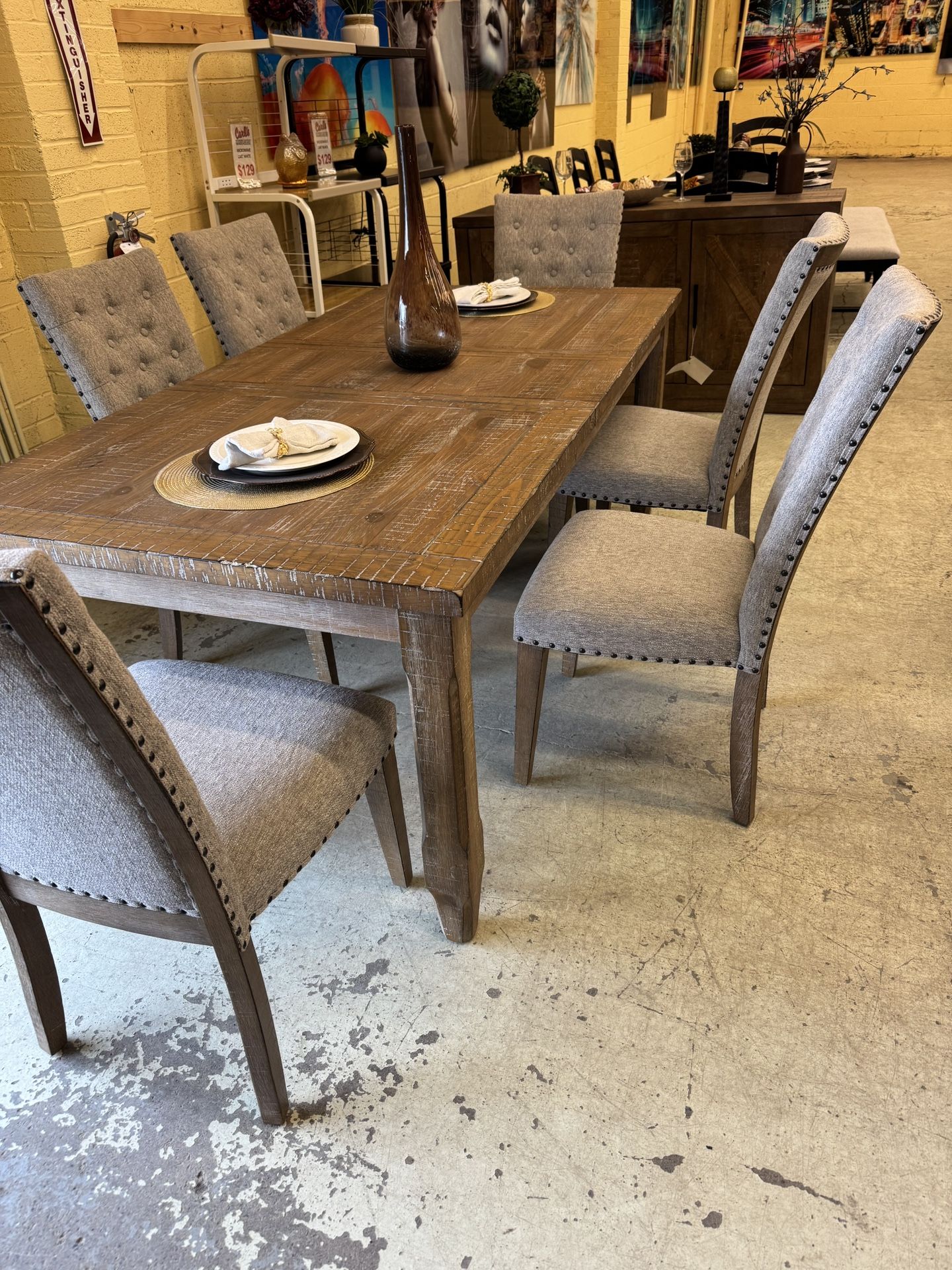 80 Inch Table W/leaf, 6 Chairs And Server!