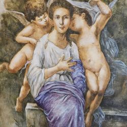 Geniune Angel's Oil Painting Signed 36x48 