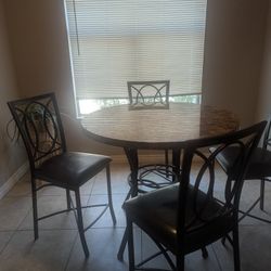 Dining Set Round Table 4 Chairs