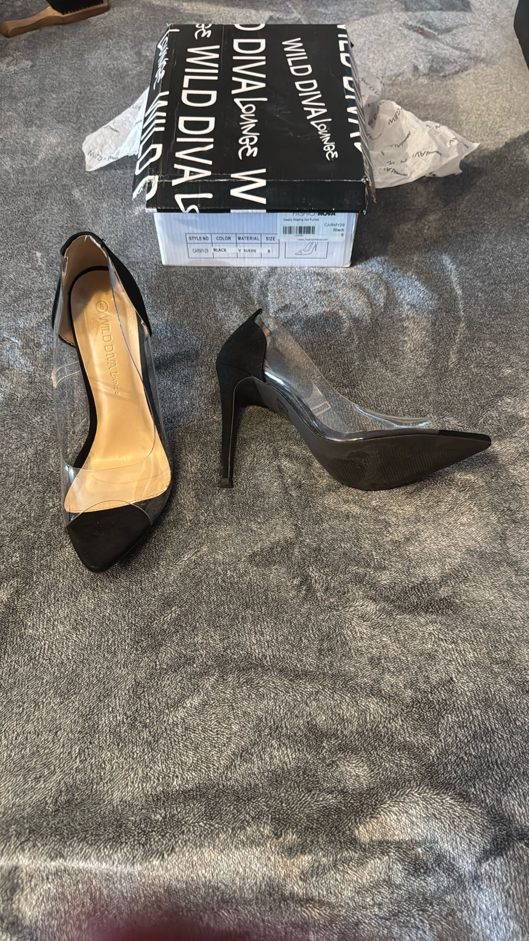 Black Suede With Clear Top