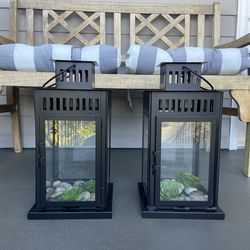 Black metal lanterns