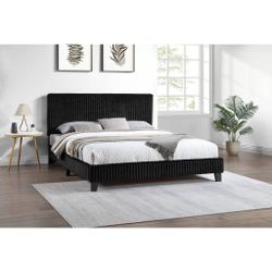 Black Jumbo Corduroy Queen Bed
Adjustable Headboard