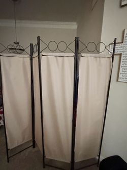4-Panel Metal Frame Room Divider Screen