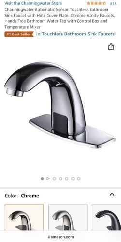 Charmingwater Touchless Bathroom Sink Faucet with Hole Cover Plate - Brand New in Box
