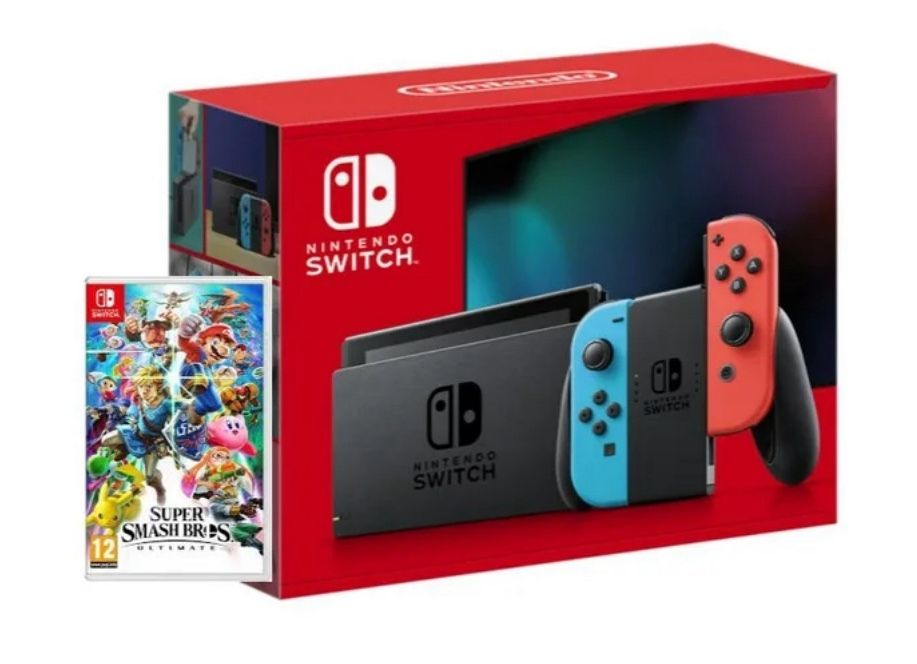 Nintendo Switch Console With Super Smash Bros Game