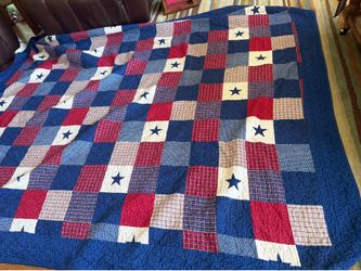 Red White and Blue Quilt and Two Shams
