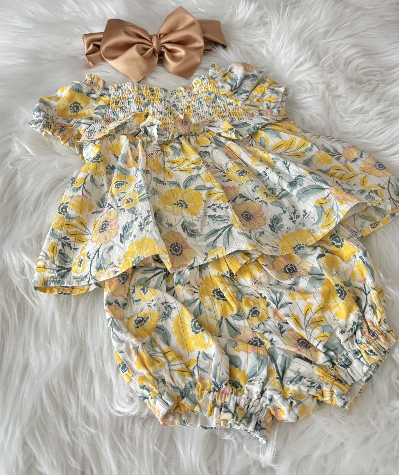 Cupcakes and Cashmere Floral 2PC Outfit w/ Headband *6-9 Months 