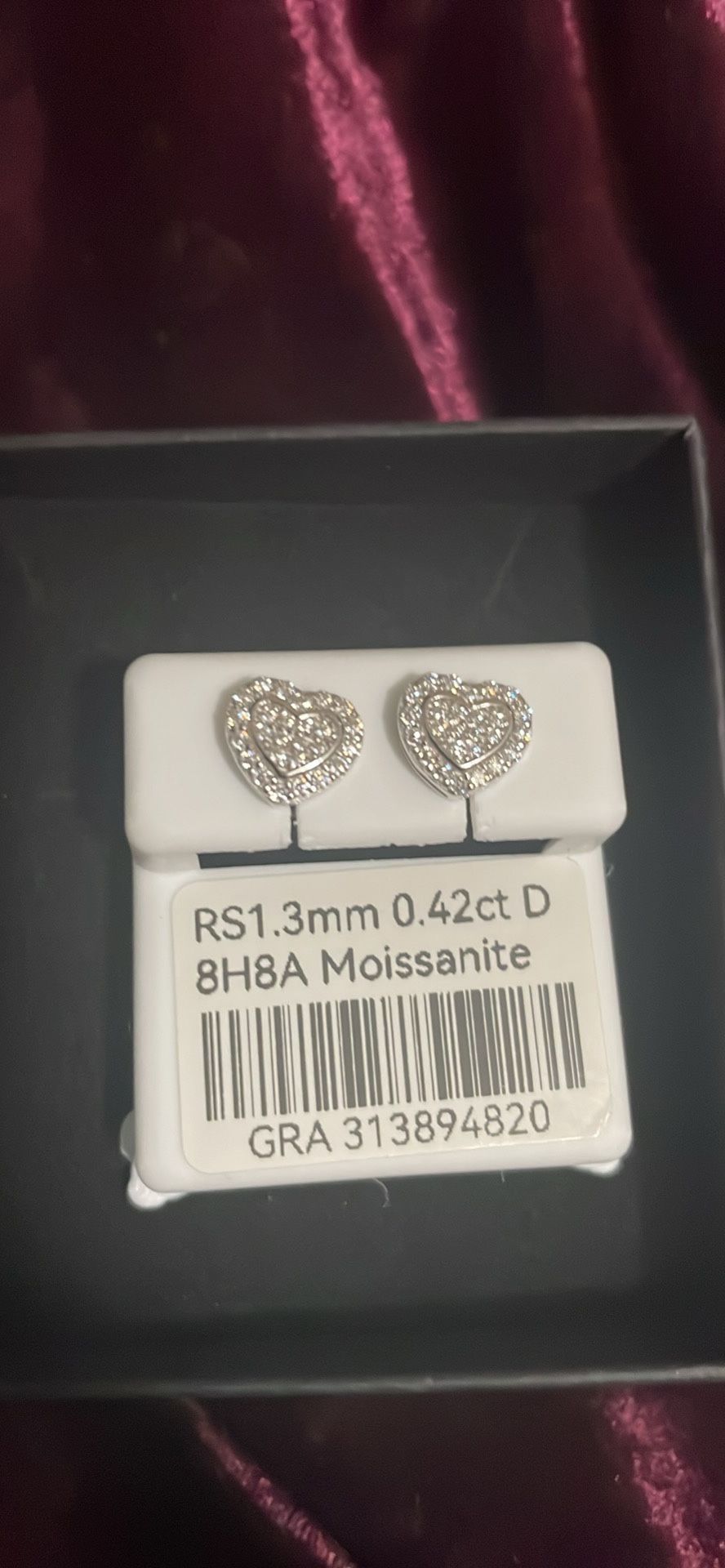 Moissanite Heart Earrings