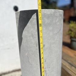Large Solid Cement Cylinder Planter / Decor Piece
