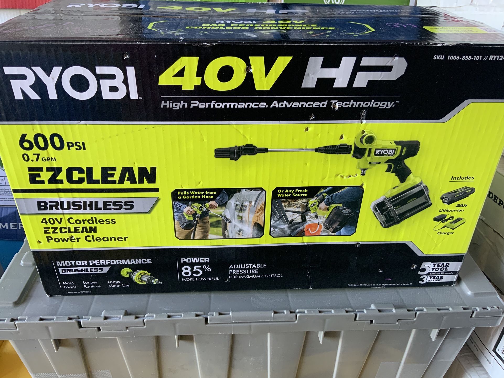 40V HP Brushless EZClean 600 PSI 0.7 GPM Cold Water Electric Power Cleaner (Tool-Only) 