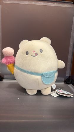 BK7552-1 Gokigen Odekake collection, white bear holding ice cream cones