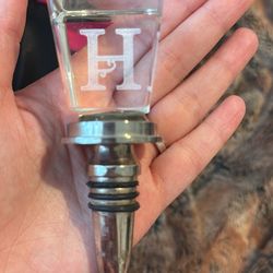 Wine Stopper With “H” Initial 