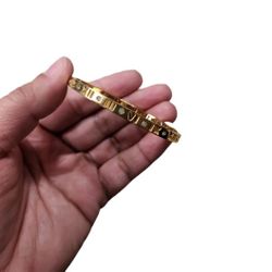 Gold Toned Bling Roman Numerals Bracelet