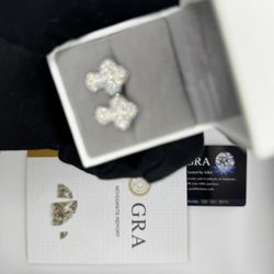 S925 Silver Moissanite Earrings VVS1 Certified 