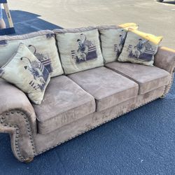 Western Living Room Set - Couch, Armchair, + Ottoman