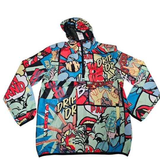 Reason Brand Comic Book Hoodie Mens Sz Medium Money Talks Windbreaker New