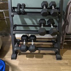 Dumbbell Metal Rack And Weights