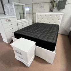 New Queen Size White Bedroom!