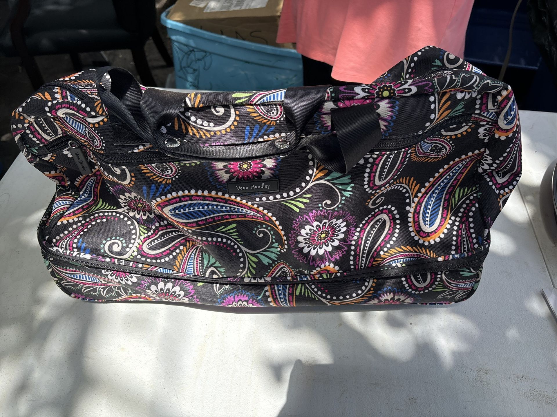 Vera Bradley - 21in- Rolling Wheeled Luggage Duffel Travel Bag Floral