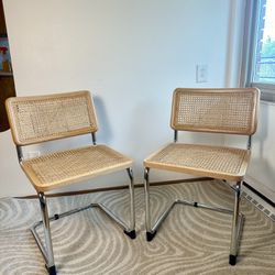 Set of Two Cesca Style Scandinavian Design Chairs