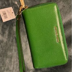 Neon Green Michael Kors Wristlet Wallet!
