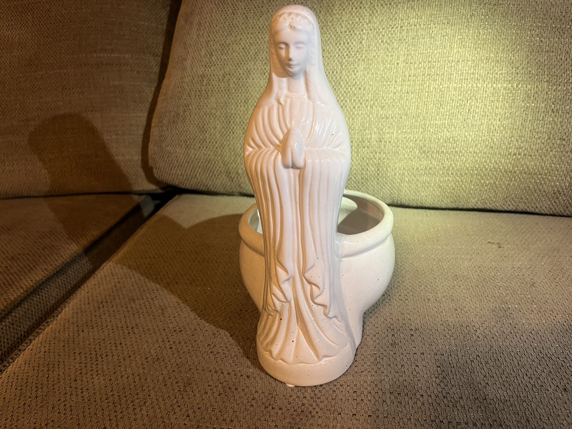 Ceramic Blessed Mother Statue Planter