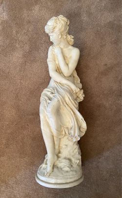 "Lady with Flowers" Auguste Moreau French Female Figure Sculpture, House Paerts Inc