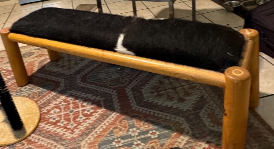 Fur And Wood Bench