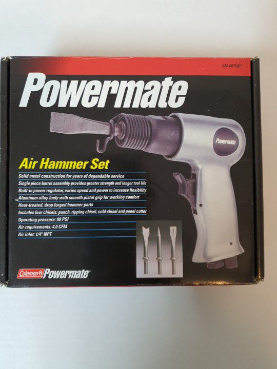 Powermate Air Hammer Set Coleman Pistol Grip 90 PSI, New ( open box) .. Condition is "New". Same Day Shipping. Don't forget to check out my other ite