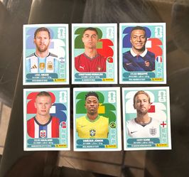 Messi Ronaldo Mbappe Haaland Panini World Cup Album Sticker