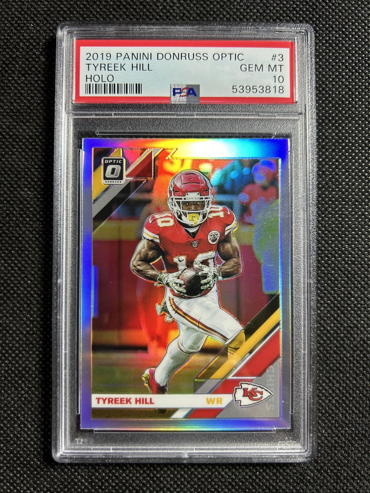 2019 Panini Donruss Optic Holo Prizm #3 TYREEK HILL PSA 10 Gem Mint KC Chiefs