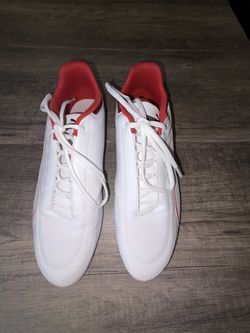 Puma White and Red Low-Top Sneakers