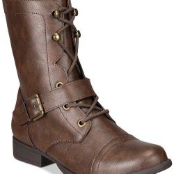 New Ladies Combat Booties Size 8W 9M US Brown