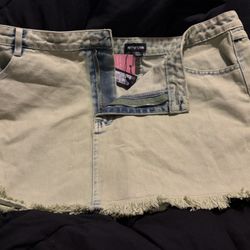 Distressed Denim Skirt