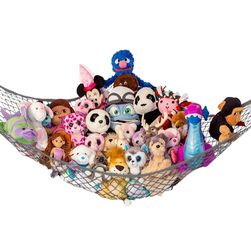 Lilly's Love Stuffed Animal Hammock | Corner Hanging Organizer, Toy Storage, Gray or White