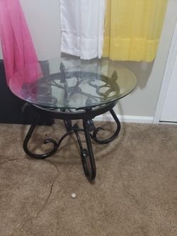 Glass side table