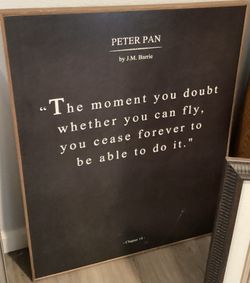 Peter Pan Quote On Large Frame