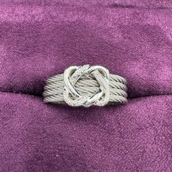 CHARRIOL rope Heart to heart stainless steel ring size 6 & box