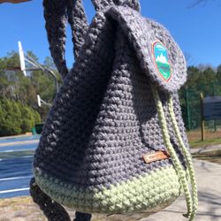 JCroWorld. Crochet Gray Backpack For Boys.