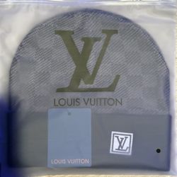 Louis Vuitton Black Checkered Beanie 