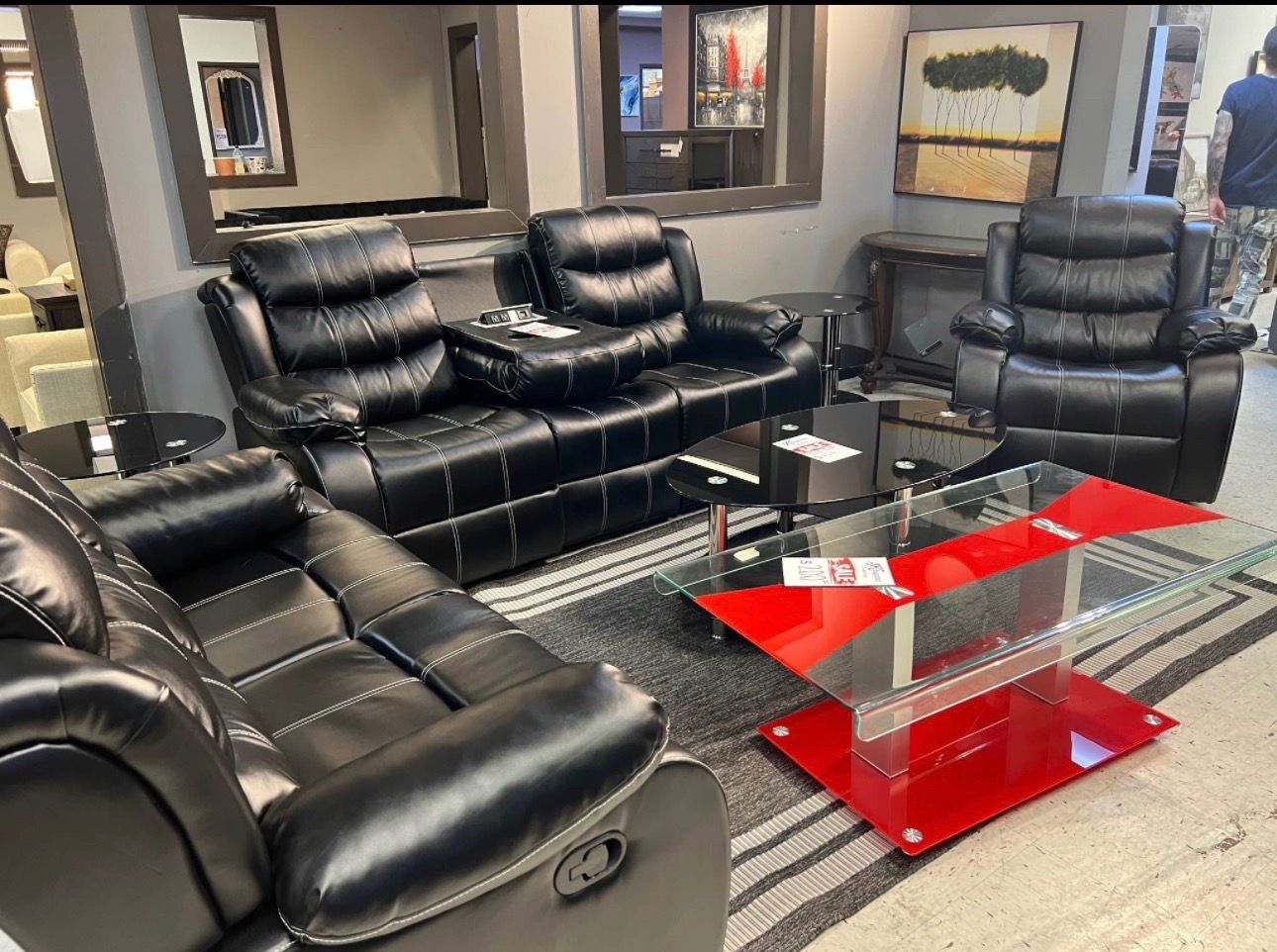 BRAND NEW 3pc SOFA LOVESEAT WITH RECLINER INCLUDING FREE DELIVERY ORDER HERE PAY ON ARRIVAL