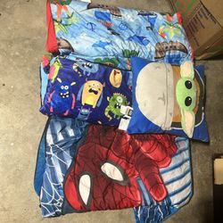 3 Sleeping Bags And Pillow