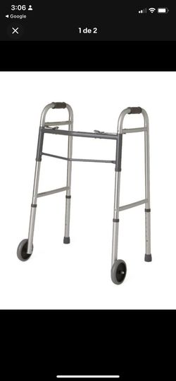 Drive Medical Folding Walker 10244-1 W/2 Release Buttons W/5" Wheels 350Cap