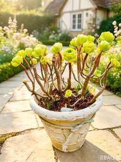 Mature Aeonium Succulent in a large Decorative Ceramic Pot