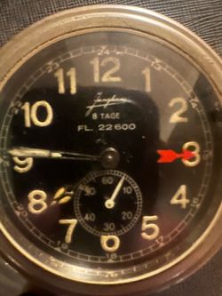 Junghans fl22600 borduer  8 day vintage aircraft cockpit clock