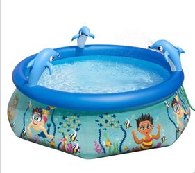 8’ H2OGO! Underwater Oasis Inflatable Spray Pool for Kids – 555 Gallons