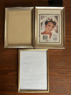 Lot Of Three - 5 X 7 Gold Tone Photo Frames