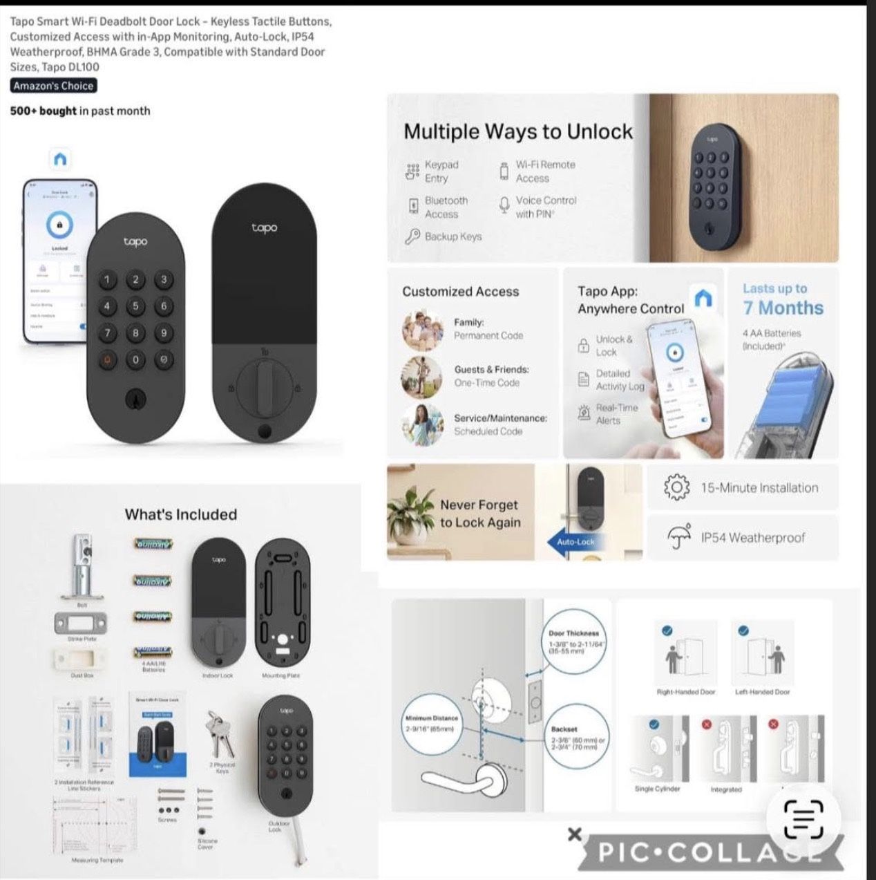 Tapo Smart Wi-Fi Deadbolt Door Lock