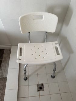 Shower Chair with Back and Adjustable Legs